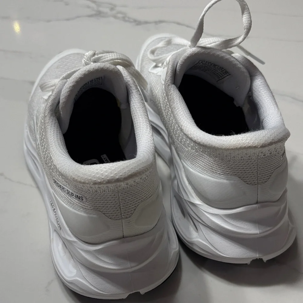 Skechers Women's White Slip-On Sneakers - Picture 5 of 17